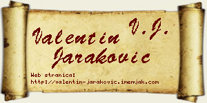 Valentin Jaraković vizit kartica